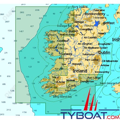 C-MAP - Carte 4D Local format SD micro SD - EW-D333 Ireland West and South West Coasts