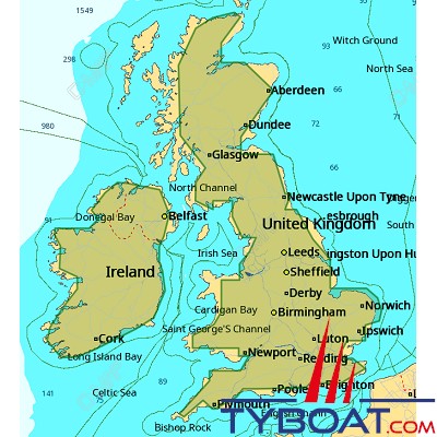 C-MAP - Carte 4D Local format SD micro SD - EW-D334 UK and Ireland Inland Waters