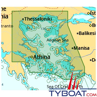 C-MAP - Carte Local Max format SD micro SD - EM-M129 North Aegean sea