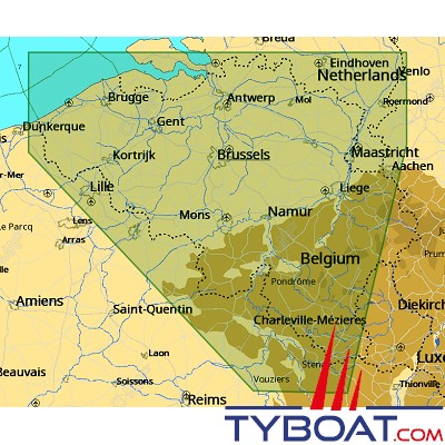 C-MAP - Carte Local Max format SD micro SD - EN-M060 Belgium Inland Yerseke to Nieuwpoort