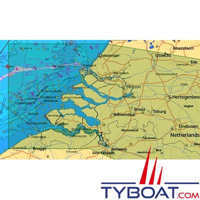 C-MAP - Carte Local Max format SD micro SD - EN-M061 Netherlands s. : Katwijk to Oostende  