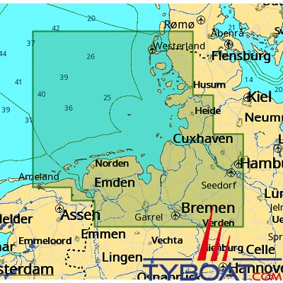 C-MAP - Carte Local Max format SD micro SD - EN-M162 Eemshaven to Sylt