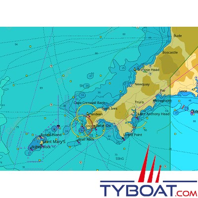 C-MAP - Carte Local Max format SD micro SD - EW-M017 United kingdom Falmouth to Lundy Island