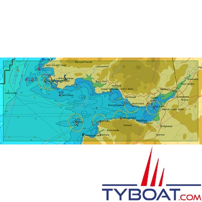 C-MAP - Carte Local Max format SD micro SD - EW-M020 United kingdom Bristol to Milford Haven