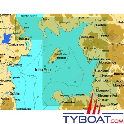 C-MAP - Carte Local Max format SD micro SD - EW-M022 Irish Sea