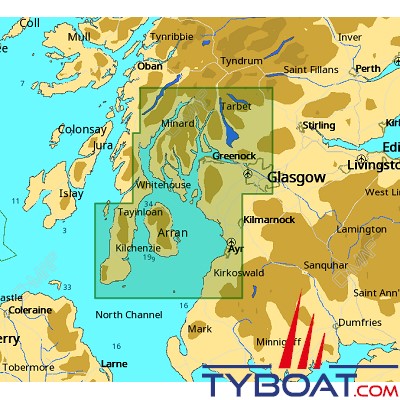 C-MAP - Carte Local Max format SD micro SD - EW-M023 United Kingdom Firth of Clyde