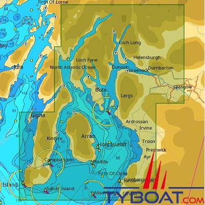 C-MAP - Carte Local Max format SD micro SD - EW-M023 United Kingdom Firth of Clyde