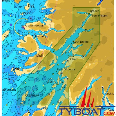 C-MAP - Carte Local Max format SD micro SD - EW-M025 United Kingdom Loch Crinan to Loch Linnhe