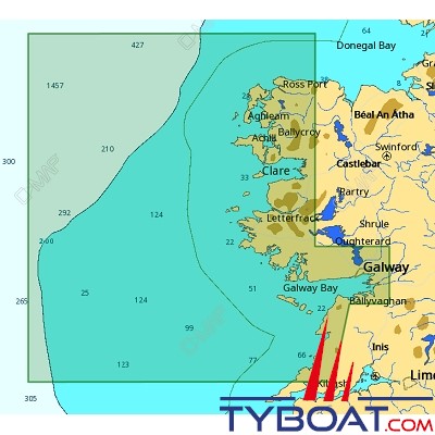 C-MAP - Carte Local Max format SD micro SD - EW-M031 Ireland Kilkee Bay to Benwee Head