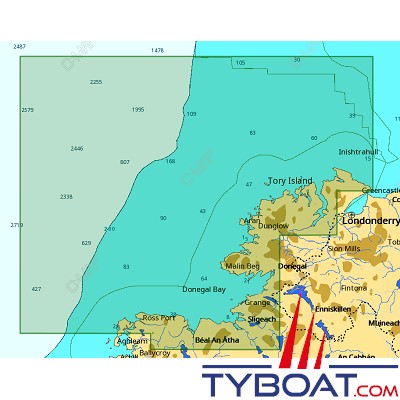 C-MAP - Carte Local Max format SD micro SD - EW-M032 Ireland Benwee Head to Culdaff Bay