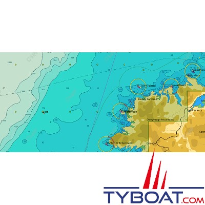 C-MAP - Carte Local Max format SD micro SD - EW-M032 Ireland Benwee Head to Culdaff Bay