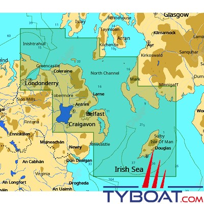 C-MAP - Carte Local Max format SD micro SD - EW-M033 Ireland Strangford Lough to Lough Foyle