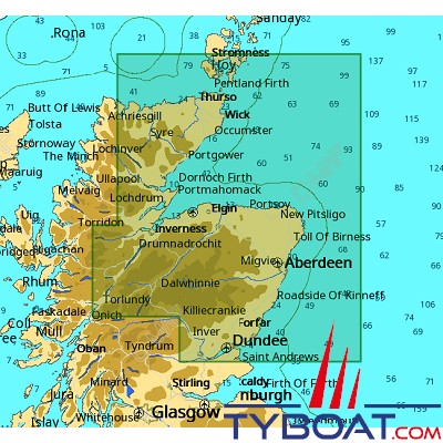 C-MAP - Carte Local Max format SD micro SD - EW-M035 Scotland North : East Coast