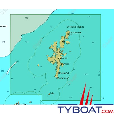 C-MAP - Carte Local Max format SD micro SD - EW-M041 United Kingdom Shetland Islands