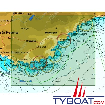 C-MAP - Carte Local Max format SD micro SD - EW-M073 France Méditerranée Est