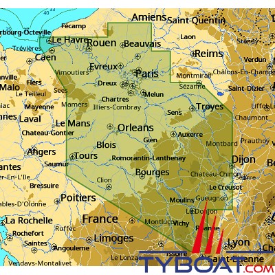 C-MAP - Carte Local Max format SD micro SD - EW-M231 France Eaux intérieures Nord Ouest