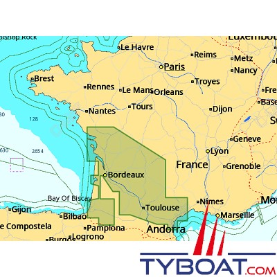 C-MAP - Carte Local Max format SD micro SD - EW-M233 France Eaux intérieures Sud Ouest