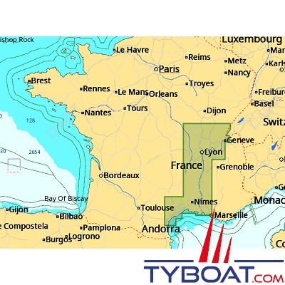 C-MAP - Carte Local Max format SD micro SD - EW-M234 France Eaux intérieures Sud 