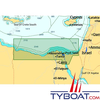 C-MAP - Carte Local Max format SD micro SD - ME-M007 Egyptian Mediterranean Coast