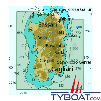 C-MAP - Carte Local Max format SD micro SD Version anglaise - EM-M912 Sardinia South