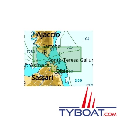 C-MAP - Carte Local Max format SD micro SD Version anglaise - EM-M913 Sardinia North : Costa Smelrada