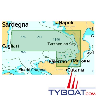 C-MAP - Carte Local Max format SD micro SD - version anglaise - EM-M953 Italia Punta Licosa to Isole Eolie