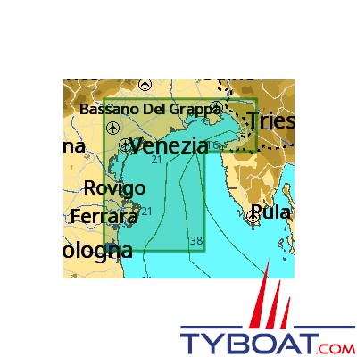 C-MAP - Carte Local Max format SD micro SD Version anglaise - EM-M962 Italia Garibaldi to Trieste