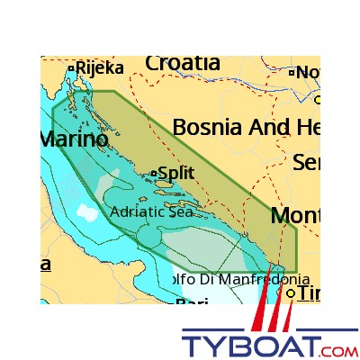 C-MAP - Carte Local Max format SD micro SD Version anglaise - EM-M975 Crotia SV Juraj to Shengjini