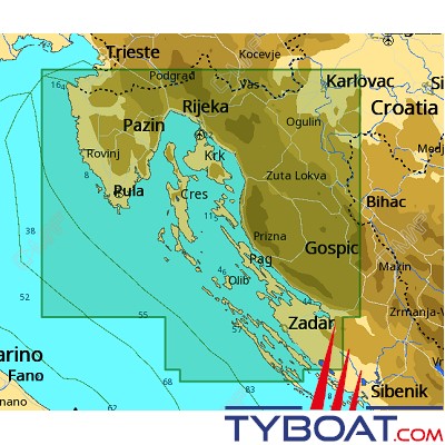 C-MAP - Carte Local Max format SD micro SD Version anglaise - EM-M983 Crotia Koper to Pakostane