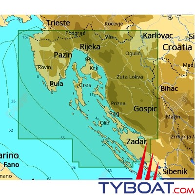 C-MAP - Carte Local Max format SD micro SD Version italienne - EM-M083 Crotia Koper to Pakostane