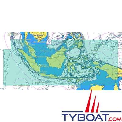 C-MAP - Carte marine DISCOVER - Large - INDONESIA, MSIA, WEST THAILAND