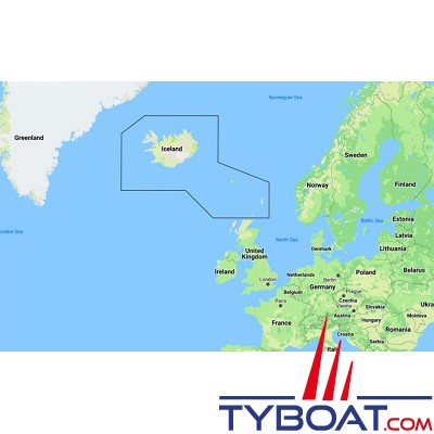 C-MAP - Carte marine DISCOVER - Medium - Iceland, Faroe, Shetland & Orkney