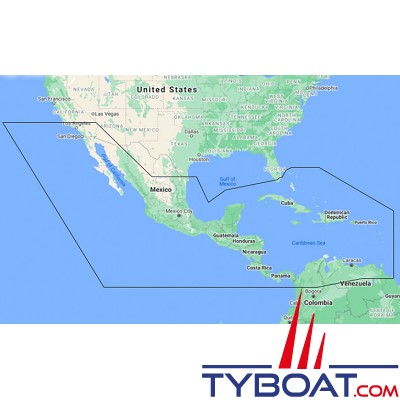 C-MAP - Carte marine REVEAL - Amérique centrale et Caraïbes