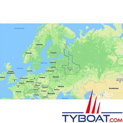C-MAP - Carte marine REVEAL - Large - Moskva, Ola, Volga to Onezhskoe lake