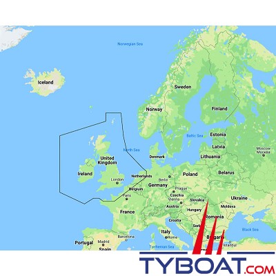 C-MAP - Carte marine REVEAL - Large - UK, Ireland and the channel