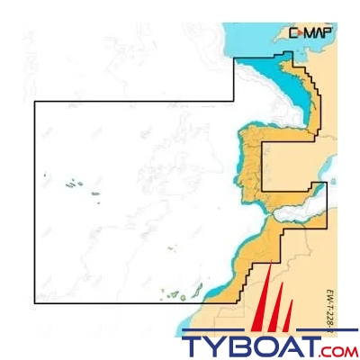 C-MAP® Reveal™ X - Carte Europe Côtes Ouest Atlantique