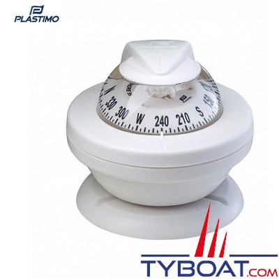 Compas Plastimo Offshore 55 - Rose blanche, collerette blanche