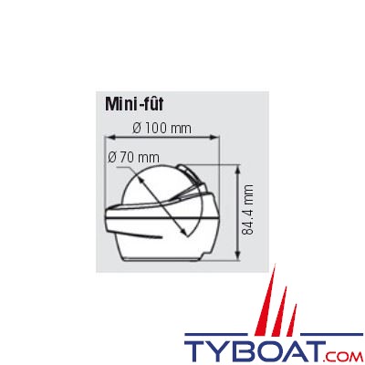 Compas Plastimo Offshore 75 mini-fût sans éclairage - blanc rose noire