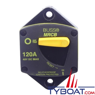 Cooper Bussmann - Disjoncteur encastré - 1 pôle - 12/48V - Type 187 - 120A