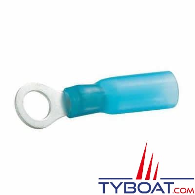 Cosse ronde bleue étanche thermo-rétractable pour câble Ø 1,2 à 2,6 mm² et M4 - par 20 pièces