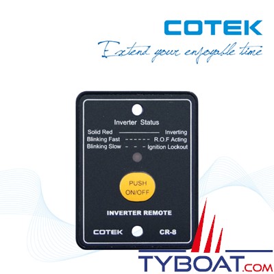 Cotek CR-8 - Interrupteur à distance 12/24V pour convertisseurs séries SD, SP, SC, SL