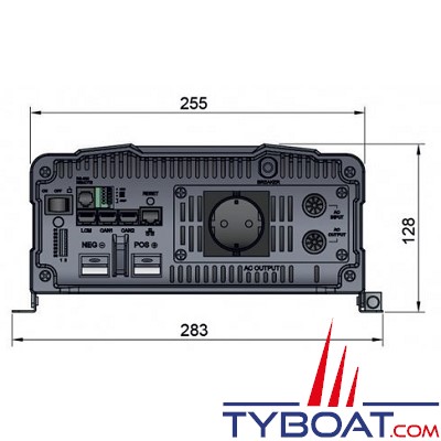 Cotek SD-2500 - Convertisseur série SD pur sinus avec relais de transfert intégré 24 volts 230 volts 2500 Watts