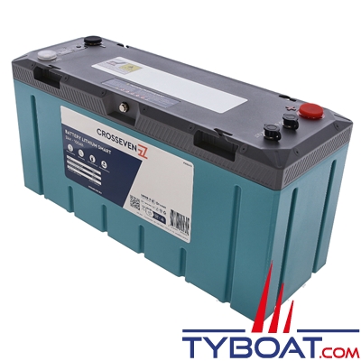 Crosseven - Batterie Lithium LiFePO4 Smart 24 Volts 100 Ah - 485 x 172 x 256 mm - Bluetooth/Can