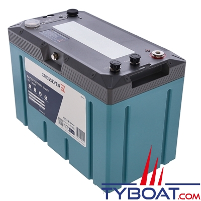 Crosseven - Batterie Lithium LiFePO4 Smart 12 Volts 100 Ah - 308 x 168 x 230 mm - Bluetooth/Can