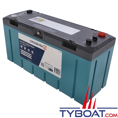 Crosseven - Batterie Lithium LiFePO4 Smart 12 Volts 200 Ah - 485 x 172 x 256 mm - Bluetooth/Can
