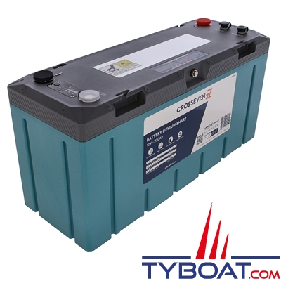 Crosseven - Batterie Lithium LiFePO4 Smart 12 Volts 200 Ah - 485 x 172 x 256 mm - Bluetooth/Can