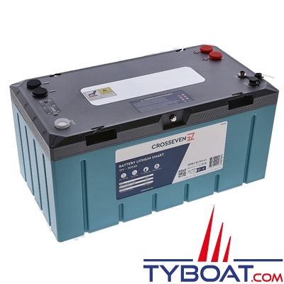 Crosseven - Batterie Lithium LiFePO4 Smart 12 Volts 300 Ah - 500 x 265 x 251,5 mm - Bluetooth/Can