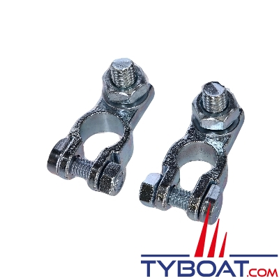 Crosseven - Paire de cosses positif et négatif avec tige et écrou - Ø08mm