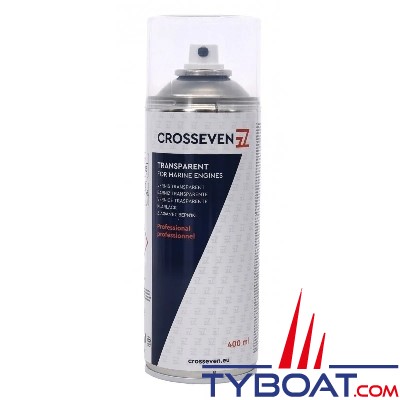 Crosseven - Peinture Aérosol moteur hors bord - 400 ml - Mercury noir