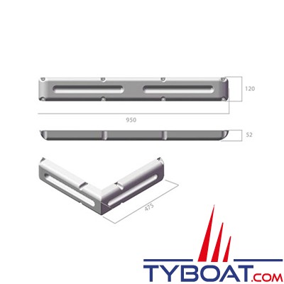 Dan Fender - Défense de ponton Mini Multi Dock Fender - 950 x 520 x 120 mm